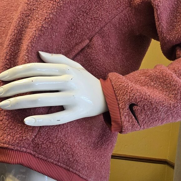 NIKE Therma-FIT Mauve Cowl Neck Fleece Pullover Size Medium - Picture 5 of 9